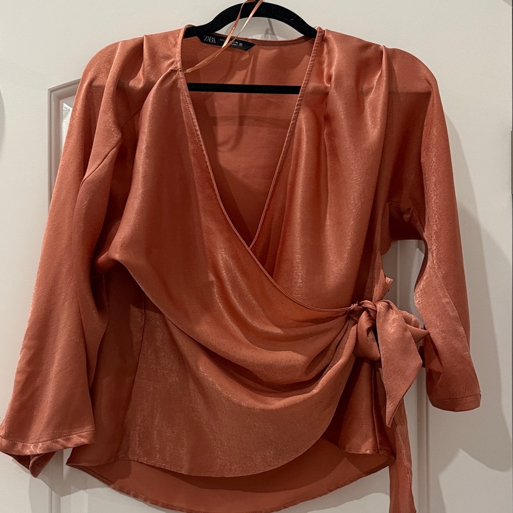 Zara Women's Blush Wrap Blouse